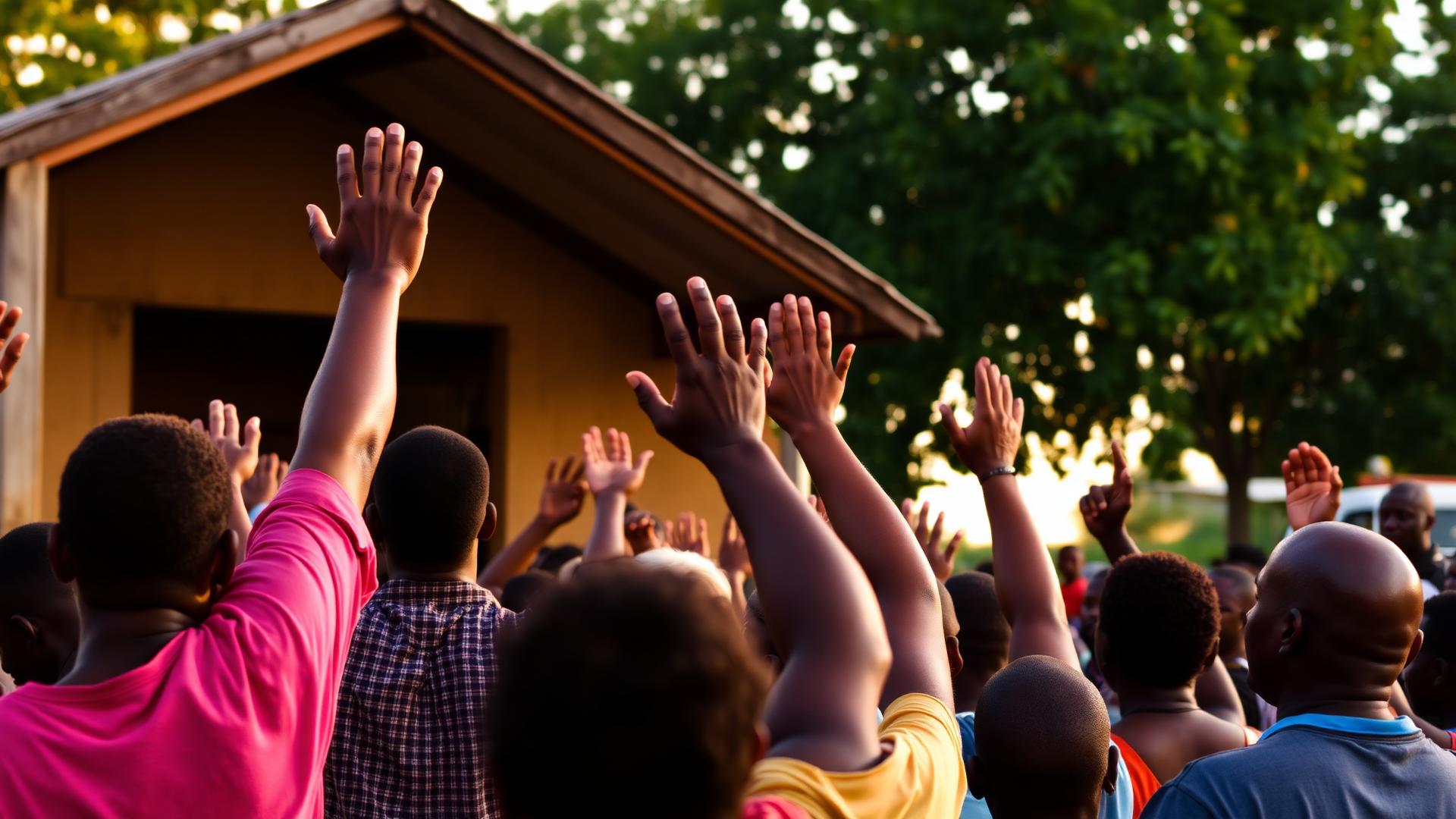 Community worship service in Haiti