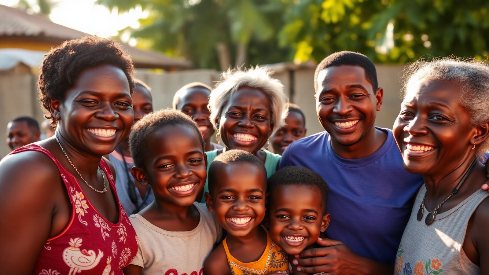 Joyful Haitian community members celebrating together
