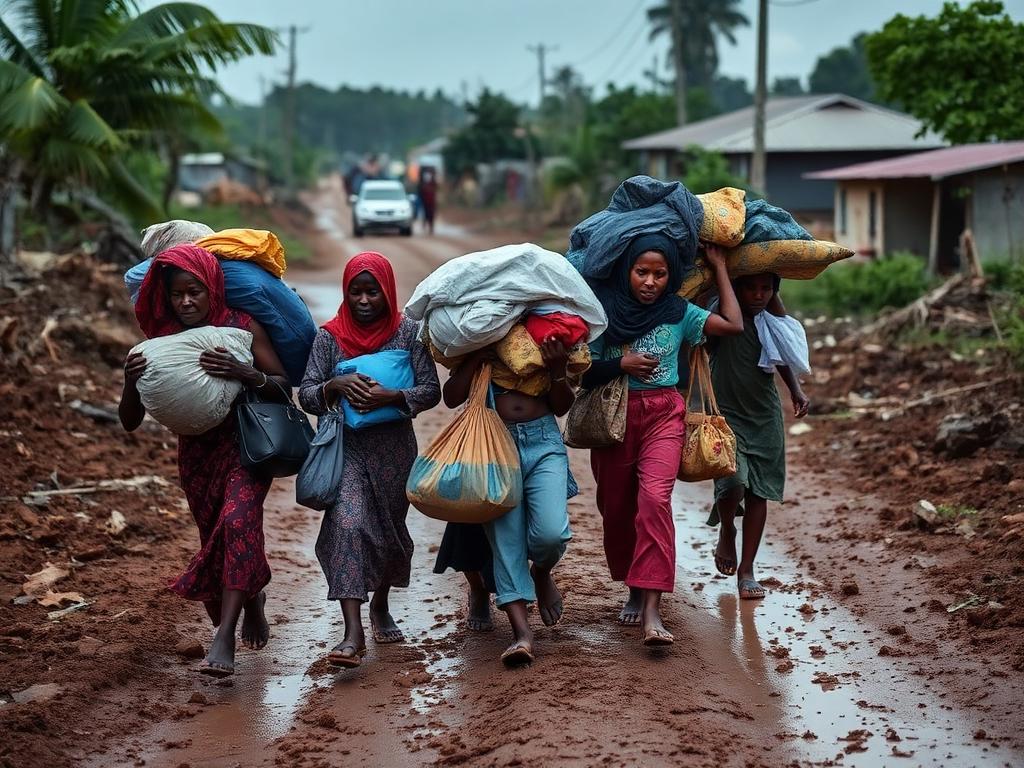 Displaced Haitian families fleeing their homes