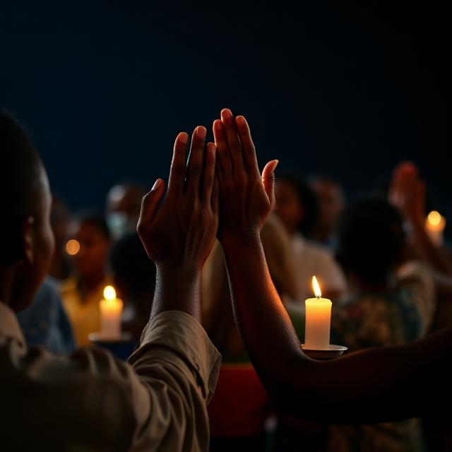 Believers praying for Haiti